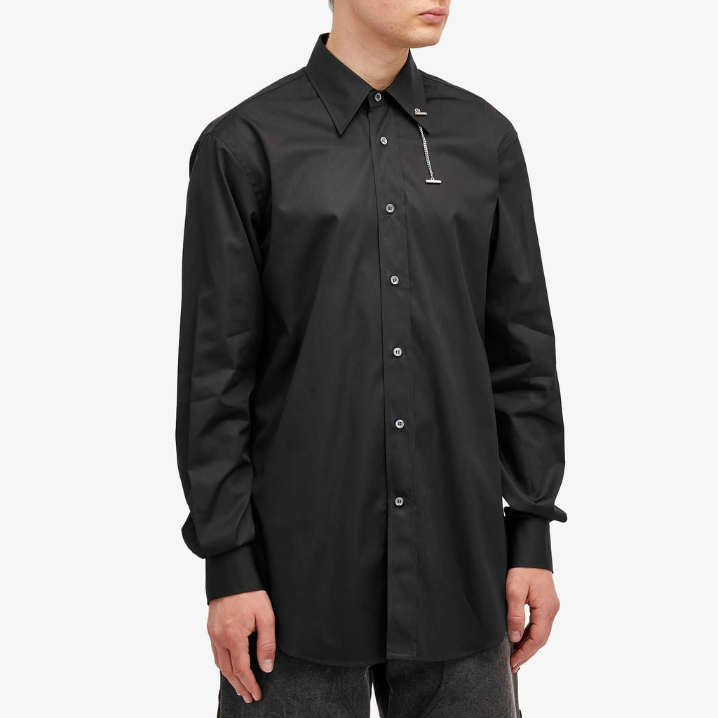 Alexander McQueen Men's T Chain Collar Shirt Black
